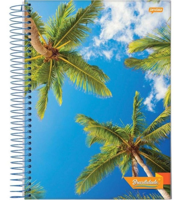 Caderno Espiral Universitário Jandaia Brasilidade Capa Dura - 300 Folhas