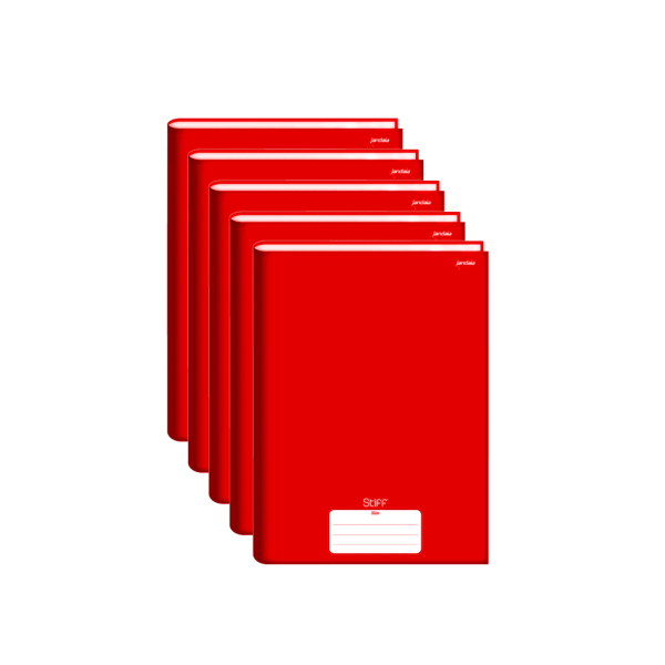 Encontraproduto.com.br - Caderno Brochura 1/4 Jandaia Stiff 96 Folhas Vermelho 5 Un