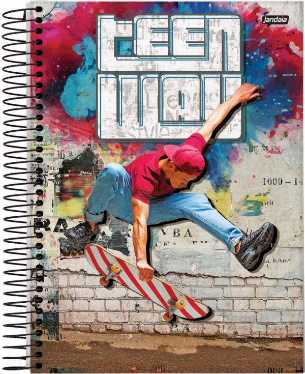 Encontraproduto.com.br - Caderno Espiral Universitário Jandaia Teen Way Capa Dura - 300 Folhas