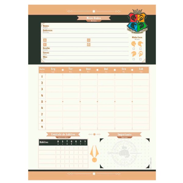 Encontraproduto.com.br - Caderno Espiral Univ CD 1 Matéria 96Fls Harry Potter Assinaturas Jandaia