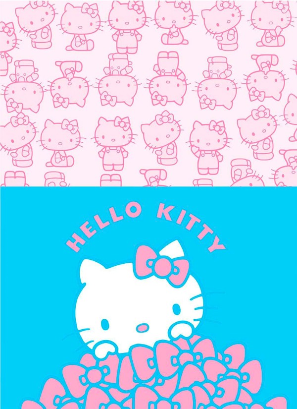 Encontraproduto.com.br - Caderno Espiral Univ CD 1 Matéria 80Fls Hello Kitty Fundo Azul Jandaia