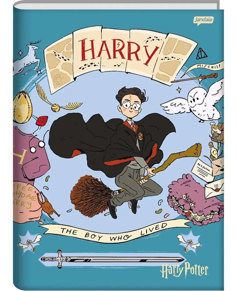 Caderno Linguagem Brochura 80 Folhas Harry Potter Capa Dura