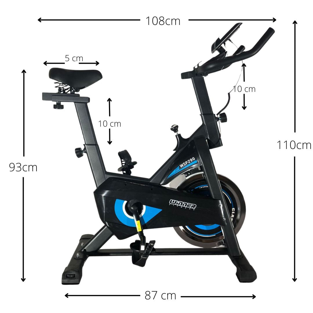Encontraproduto.com.br - Bicicleta Spinning Residencial Winner Wsp 290 preto/azul
