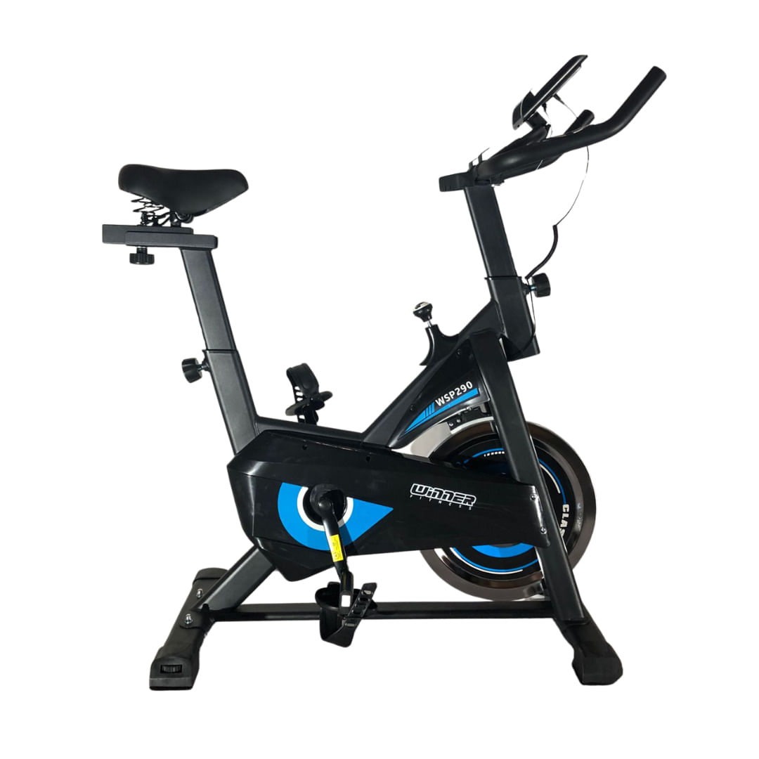 Encontraproduto.com.br - Bicicleta Spinning Residencial Winner Wsp 290 preto/azul