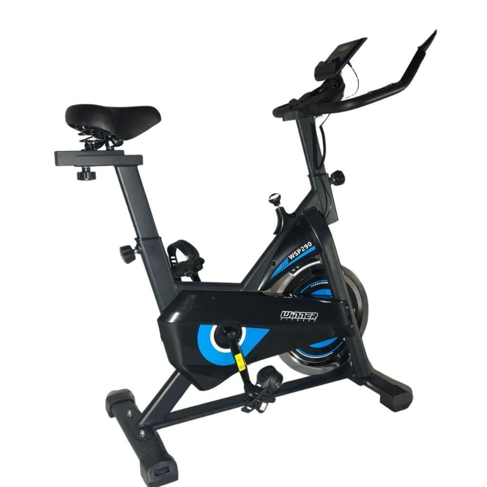 Encontraproduto.com.br - Bicicleta Spinning Residencial Winner Wsp 290 preto/azul