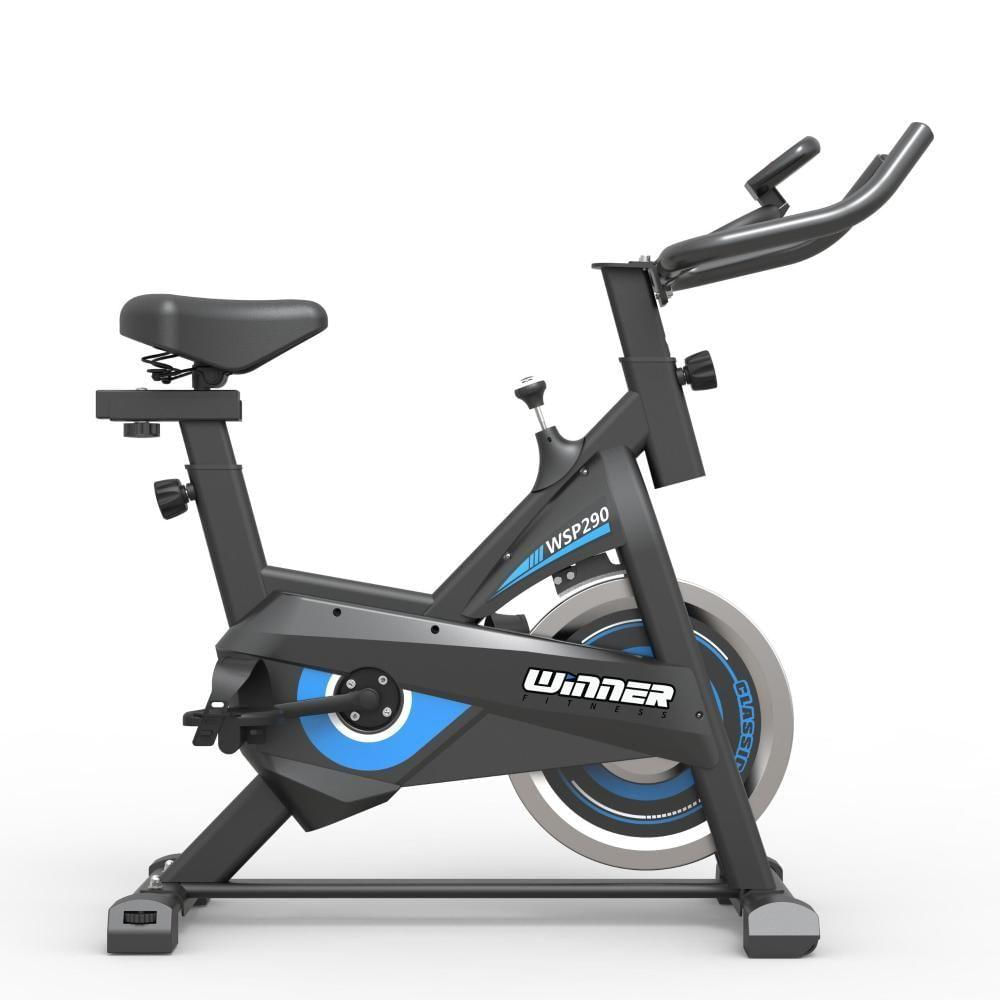 Encontraproduto.com.br - Bicicleta Spinning Residencial Winner Wsp 290 preto/azul