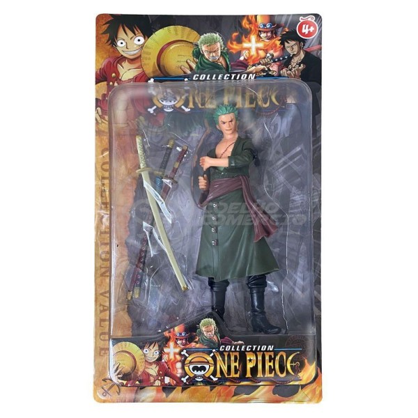 Encontraproduto.com.br - Brinquedo Boneco Action Figure One Piece 18Cm - Roronoa Zoro