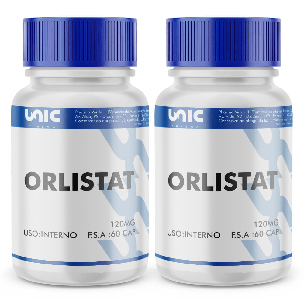 kit 2 potes Orlistat 120 mg 60 capsulas