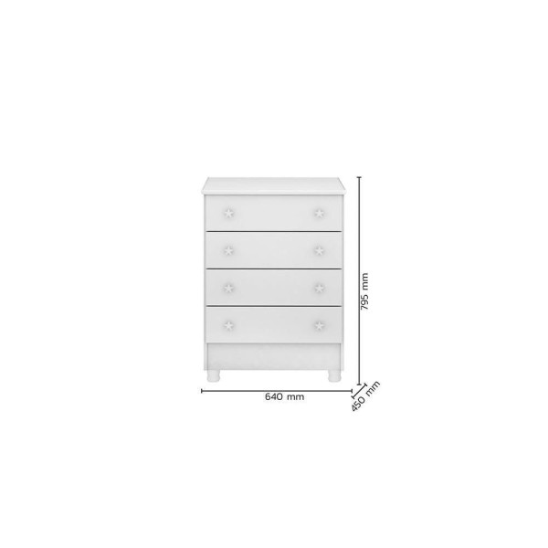 Encontraproduto.com.br - Quarto Infantil Doce Sonho - Berço Simples Branco - Qmovi