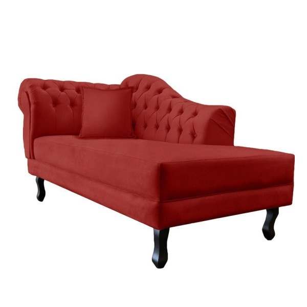 Encontraproduto.com.br - Recamier Divã Nairobi L/direiro 1,60m Suede Bordo - Am Interiores