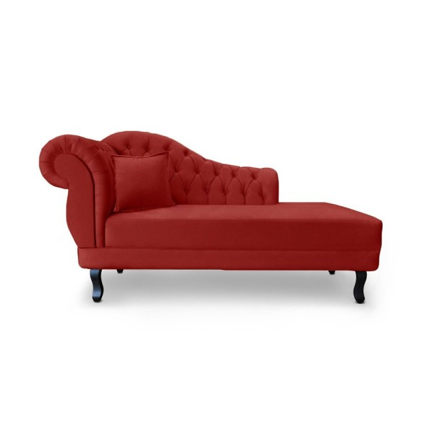 Encontraproduto.com.br - Recamier Divã Nairobi L/direiro 1,60m Suede Bordo - Am Interiores