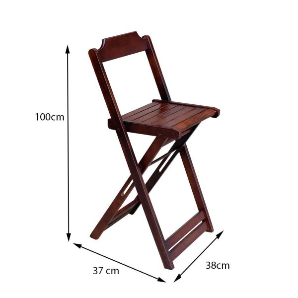 Encontraproduto.com.br - Jogo De Mesa Bistrô De Madeira Com 4 Cadeiras Dobravel Imbuia - Marrom