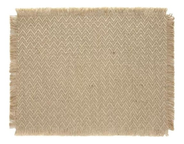 Lugar Americano Retangular Em Juta Detroit Chevron Natural 48x37cm Copa & Cia