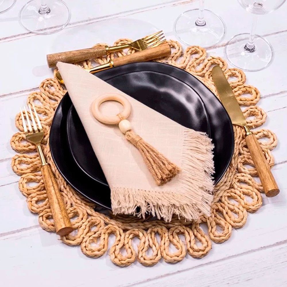 Encontraproduto.com.br - Jogo de argolas para guardanapos Copa&Cia Complement Tassel 4 peças