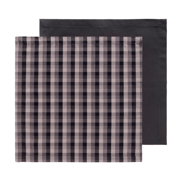 Encontraproduto.com.br - Conjunto de Guardanapos Copa&Cia Atlanta Xadrez e Preto 44cm x 44cm 2 Peças - 203247