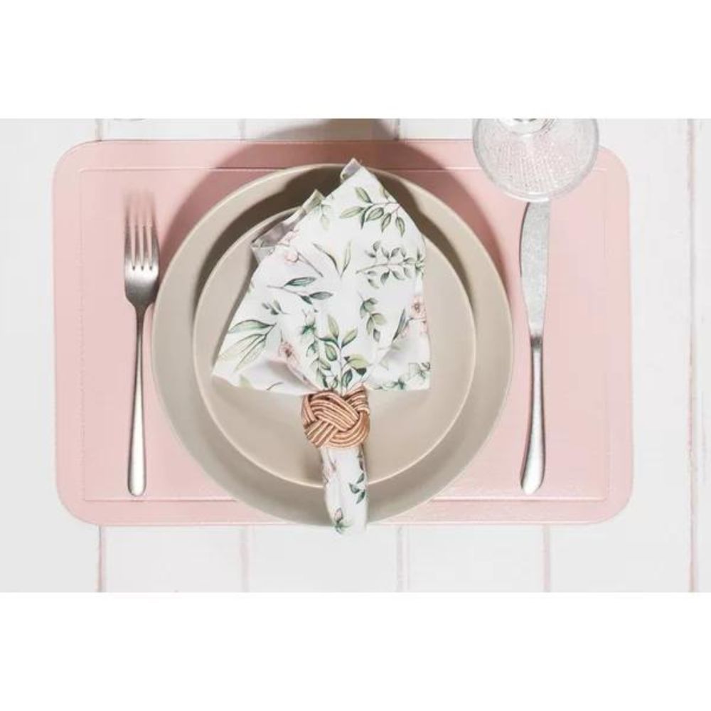 Encontraproduto.com.br - Lugar Americano Retangular Em Policloreto Rosa Chá 44x28,5cm Copa & Cia