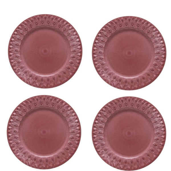 Encontraproduto.com.br - Conunto de 4 (quatro) Sousplat Jonico Merlot
