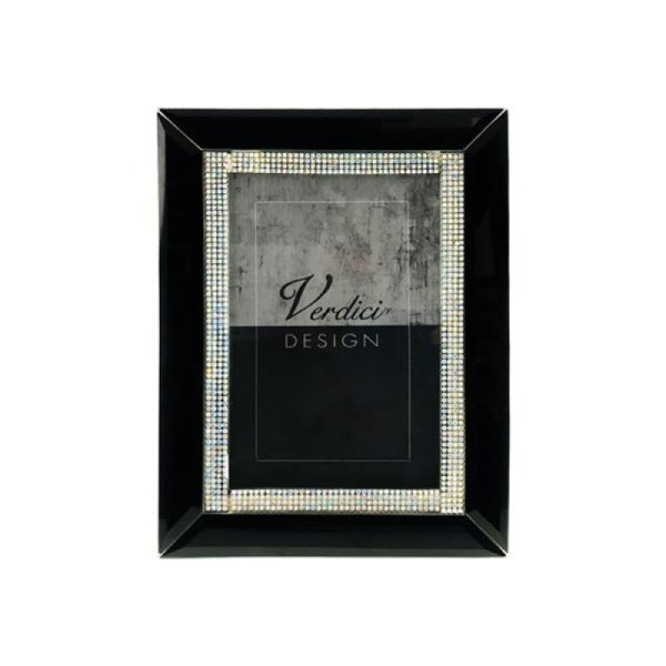 Encontraproduto.com.br - Porta-retratos de vidro MCD Elby Ivy 13x18cm espelhado preto