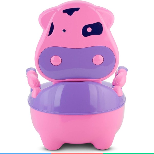 Encontraproduto.com.br - Troninho Infantil Desfralde do Bebê Fazenda Musical Assento Anatômico Higiênico Com Tampa Vaquinha Divertida Prime Baby