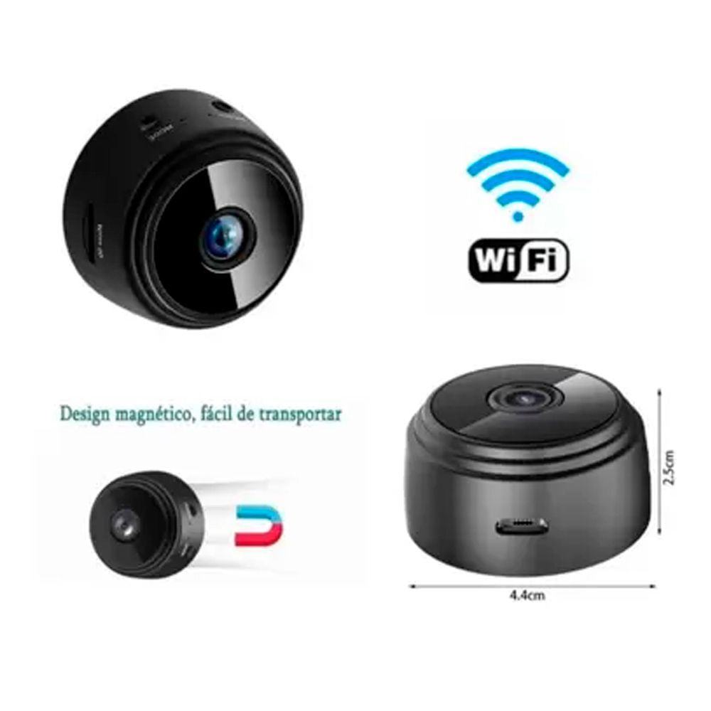 Encontraproduto.com.br - Mini Câmera Espiã Monitoramento A9 para Segurança, Wifi com Sensor e Visão Noturna, Sem Fio