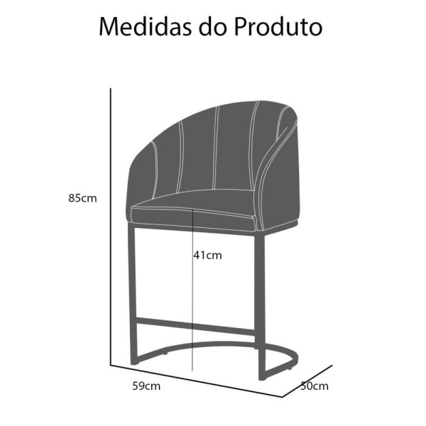 Encontraproduto.com.br - Banco Banqueta Alta Poltrona Mia Base De Metal Branca Suede Capuccino