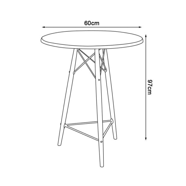 Encontraproduto.com.br - Conjunto Mesa Bistrô Eames Eiffel Vidro Com 3 Banquetas Amarelas De Madeira - Cor: Amarelo