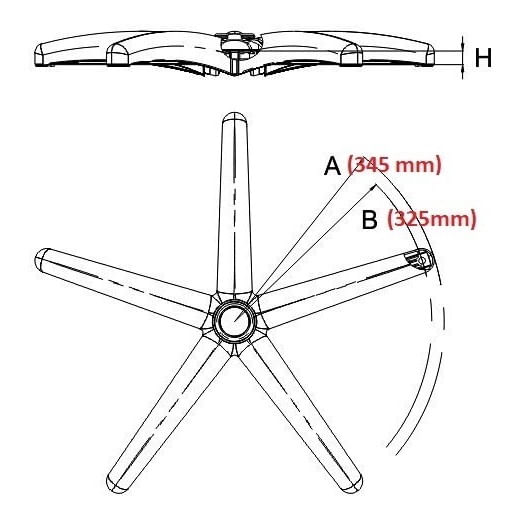 Encontraproduto.com.br - Base Estrela Aço C/rodinhas-cadeira Gamer/diretor/presidente