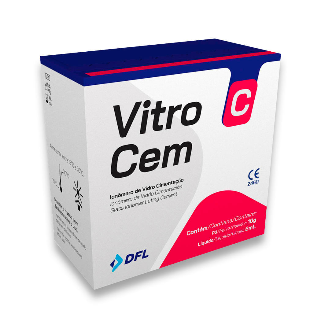 Ionômero de Vidro Vitro Cem Kit Pó 10g + Liq 8ml - Nova Dfl