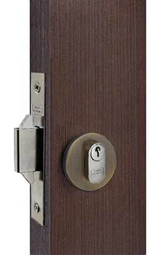 Fechadura Maquina 45 Porta Correr Externa Roseta Redondo Antique União Mundial