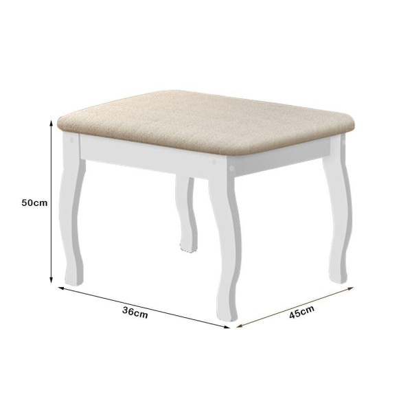 Encontraproduto.com.br - Penteadeira Camarim Com Espelho Banqueta Almofadada E Luzes Led Luna Branco