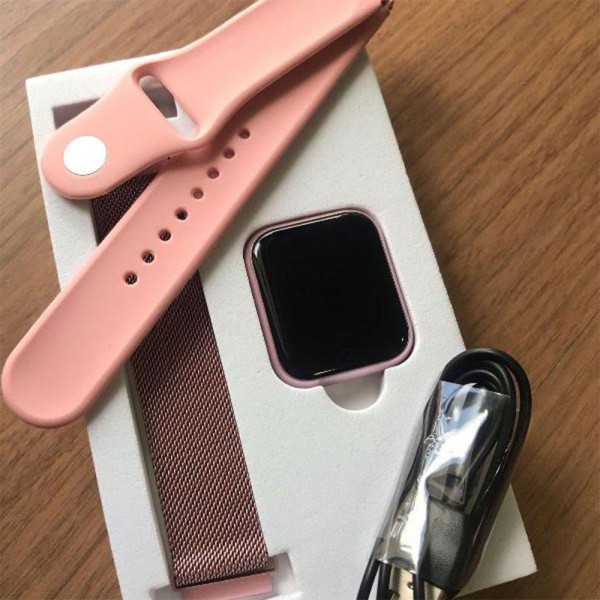 Encontraproduto.com.br - Kit Relógio Smartwatch Rose + 2 Pulseiras + Fone Bluetooth