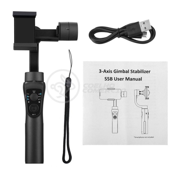 Encontraproduto.com.br - Estabilizador De Mão Eletrônico Portátil 3 Eixos Bluetooth