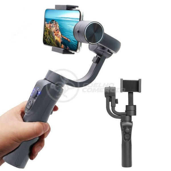 Encontraproduto.com.br - Estabilizador De Mão Eletrônico Portátil 3 Eixos Bluetooth