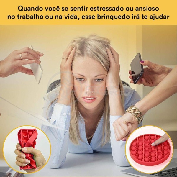 Encontraproduto.com.br - Pop It Circular Anti Stress Estourar Bolha Sensor Vermelho