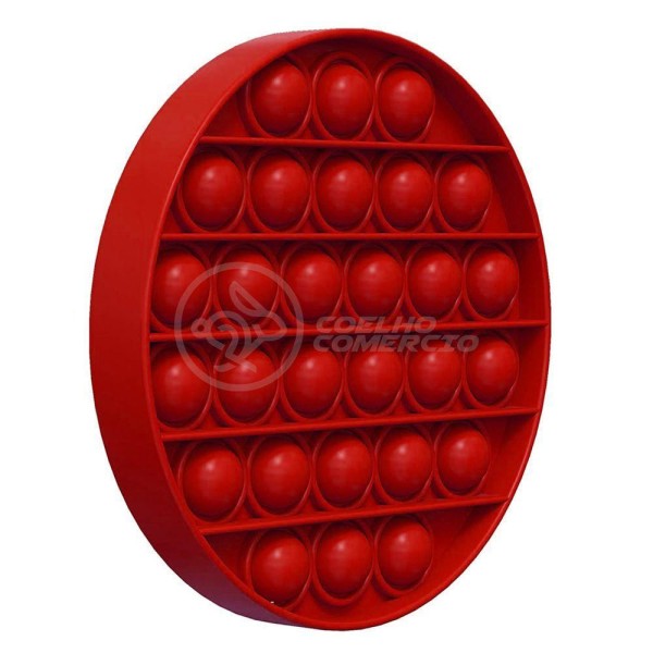 Encontraproduto.com.br - Pop It Circular Anti Stress Estourar Bolha Sensor Vermelho