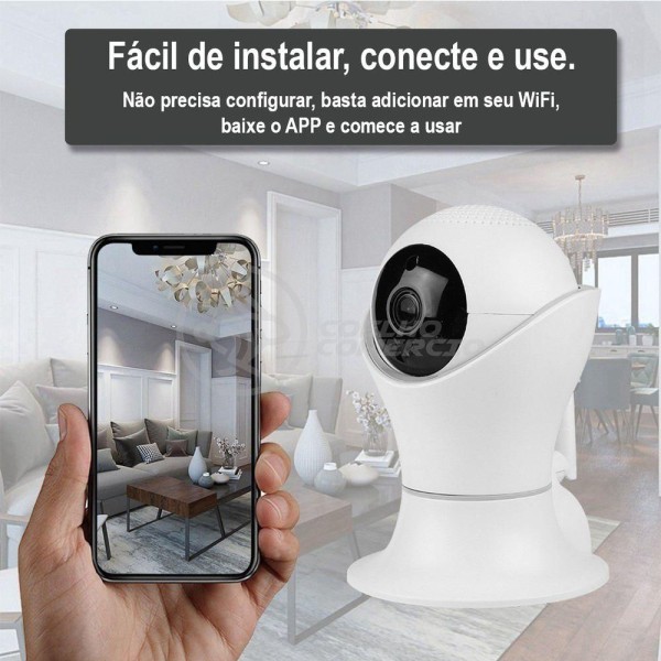 Encontraproduto.com.br - Câmera Ip C360 De Segurança Wifi 2 Antenas Robô Hd 1080P Sem Fio 360º Áudio Visão Noturna - 8165Hp