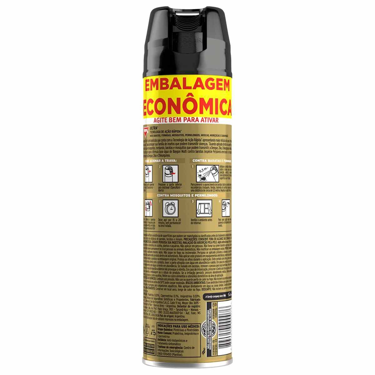 Encontraproduto.com.br - Inseticida Aerossol Baygon Ultra Embalagem Econômica 360ml