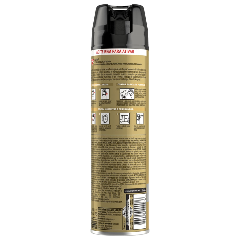Encontraproduto.com.br - Inseticida Aerossol Baygon Ultra Embalagem Econômica 360ml