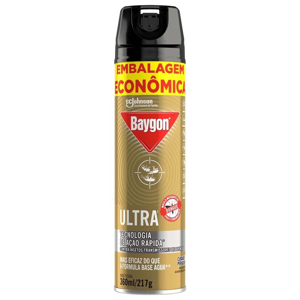 Encontraproduto.com.br - Inseticida Aerossol Baygon Ultra Embalagem Econômica 360ml