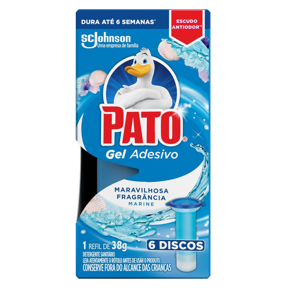 Encontraproduto.com.br - Desodorizador Sanitário Pato Bloco p/ Caixa Acoplada Marine 40g