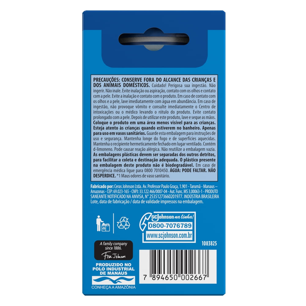 Encontraproduto.com.br - Desodorizador Sanitário Pato Bloco p/ Caixa Acoplada Marine 40g