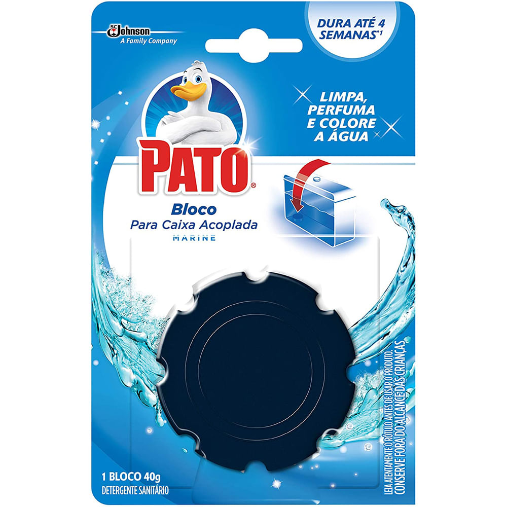 Encontraproduto.com.br - Desodorizador Sanitário Pato Bloco p/ Caixa Acoplada Marine 40g