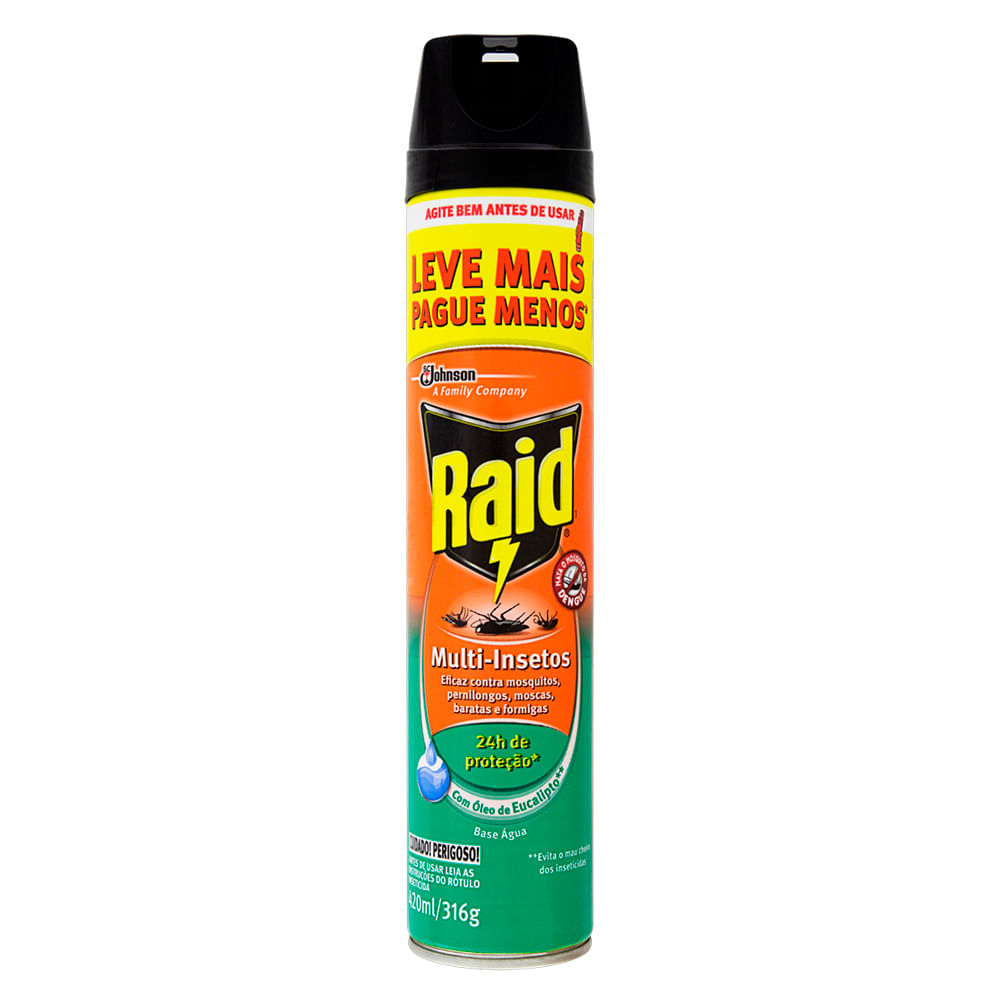 Encontraproduto.com.br - Inseticida Aerossol Raid Óleo De Eucalipto Lv+Pg- 420ml
