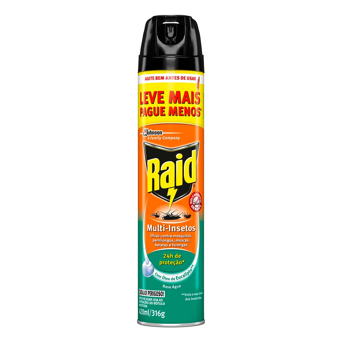 Encontraproduto.com.br - Inseticida Aerossol Raid Óleo De Eucalipto Lv+Pg- 420ml