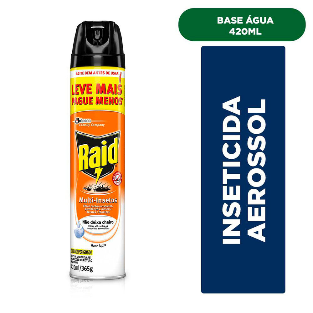 Encontraproduto.com.br - Inseticida Raid Multi Insetos Base Água 300ml + 150ml Grátis