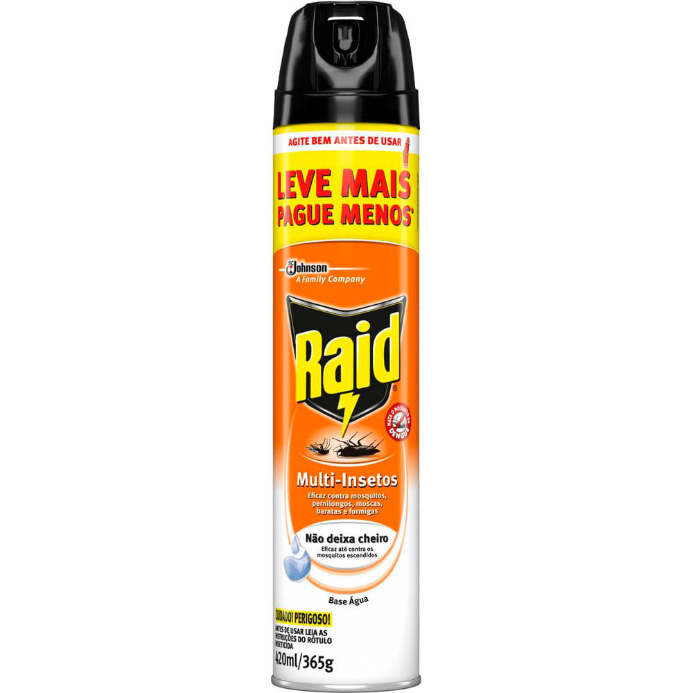 Encontraproduto.com.br - Inseticida Raid Multi Insetos Base Água 300ml + 150ml Grátis