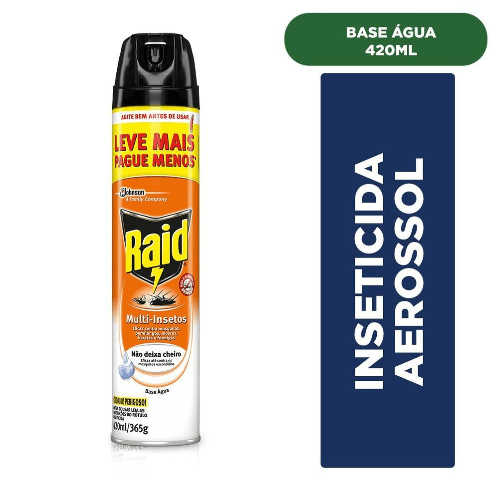 Encontraproduto.com.br - Inseticida Raid Multi Insetos Base Água 300ml + 150ml Grátis