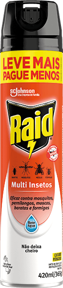 Encontraproduto.com.br - Inseticida Raid Multi Insetos Base Água 300ml + 150ml Grátis