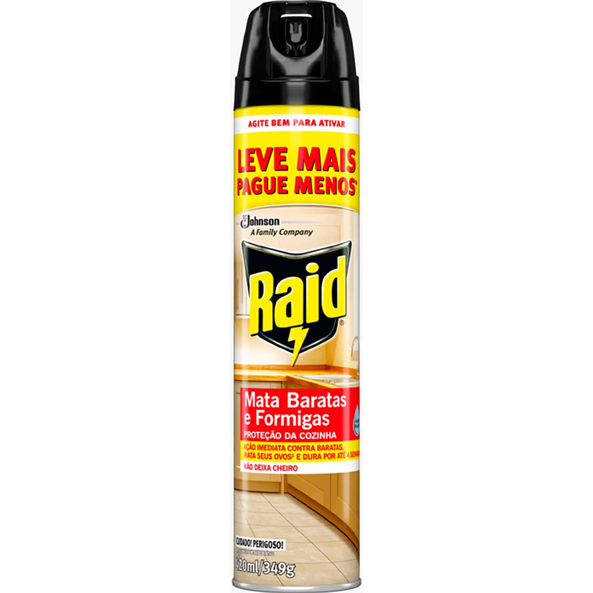 Encontraproduto.com.br - Inseticida Aerossol Raid Mata Baratas E Formigas Lv+Pg- 420ml