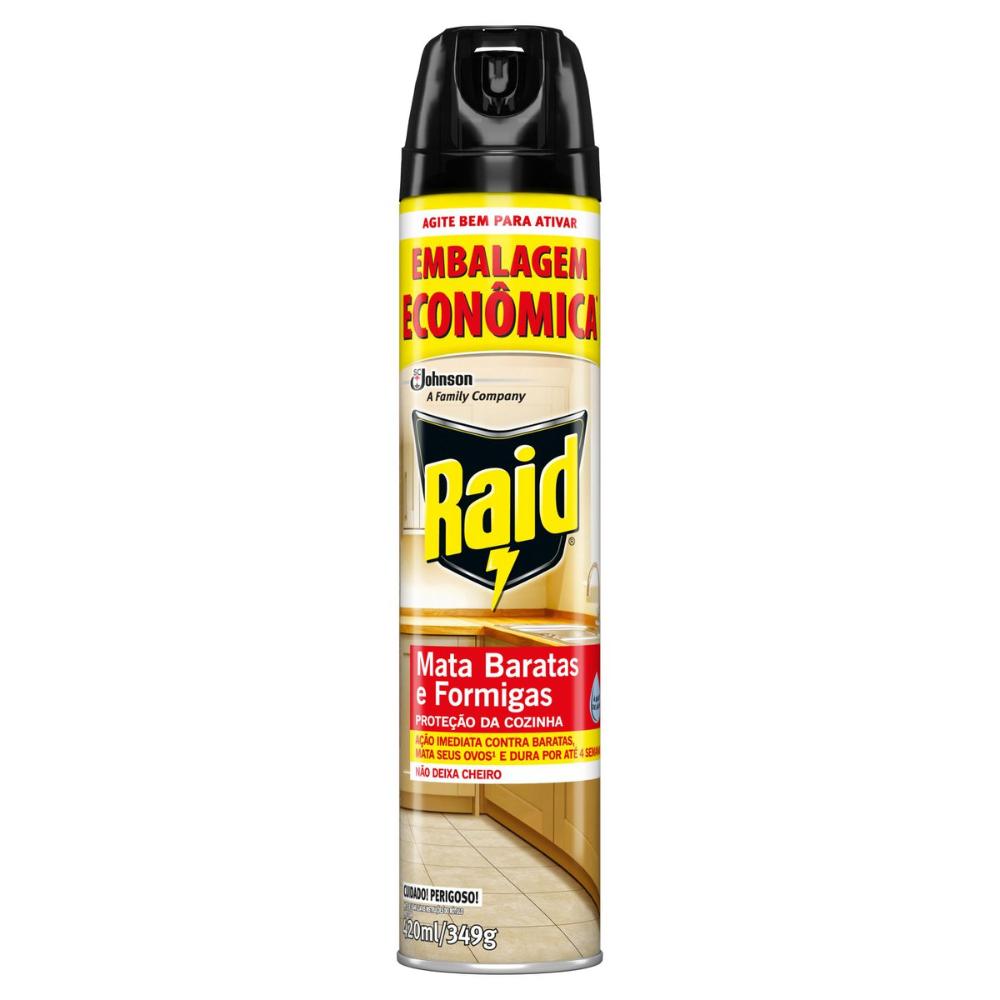 Encontraproduto.com.br - Inseticida Aerossol Raid Mata Baratas E Formigas Lv+Pg- 420ml